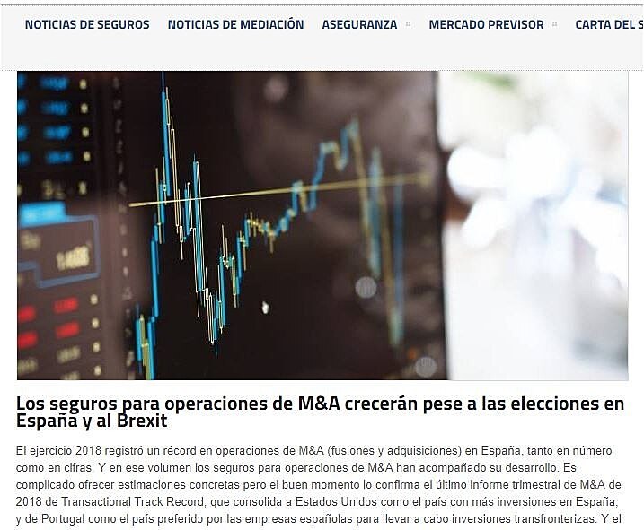 Los seguros para operaciones de M&A crecern pese a las elecciones en Espaa y al Brexit